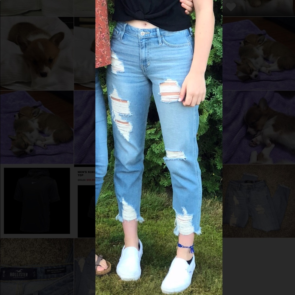 hollister high rise vintage stretch jeans!